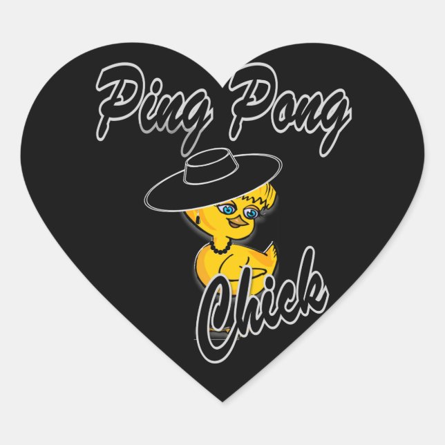 Ping Pong Chick #4 Heart Sticker (Front)