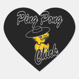 Ping Pong Chick #4 Heart Sticker