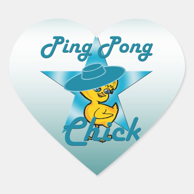Ping Pong Chick #7 Heart Sticker (Front)
