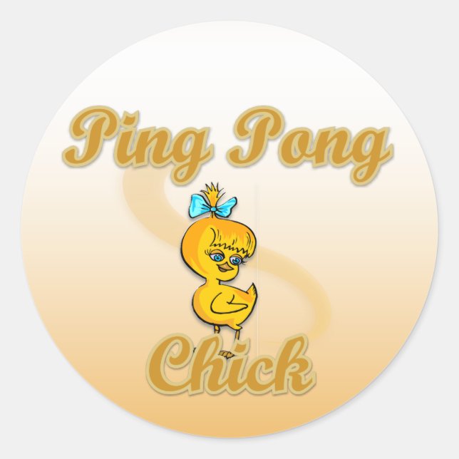 Ping Pong Chick Classic Round Sticker (Front)