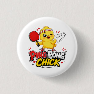 Ping Pong Chick Cute Table Tennis Design 3 Cm Round Badge