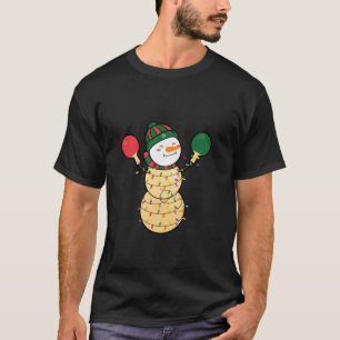 Ping Pong Christmas table tennis Santa Snowman hat T-Shirt