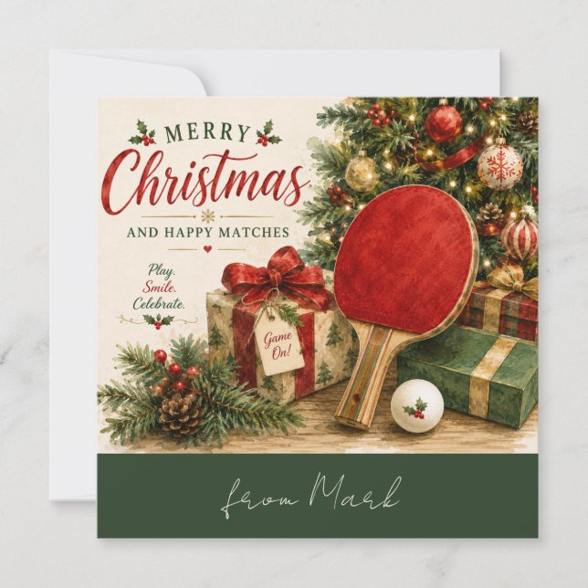 Ping pong Christmas themed  Card (Front)