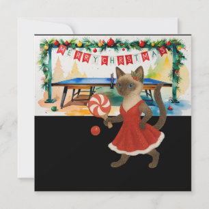 Ping Pong Christmas Themed for Siamese Cat lovers Holiday Card