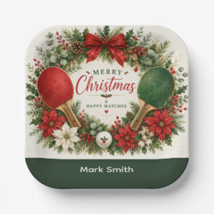 Ping pong Christmas themed Paper Plate