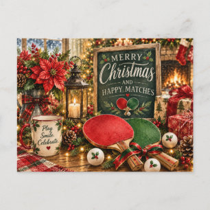 Ping pong Christmas themed Postcard