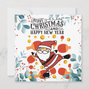 Ping pong Christmas with Santa Claus Holiday Card