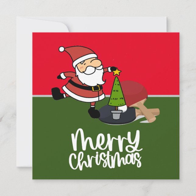 Ping Pong Christmas with Santa Claus Holiday Card (Front)