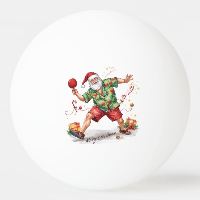 Ping Pong Christmas with Santa Claus Ping Pong Ball (Front)