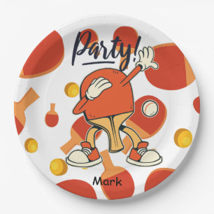 Ping Pong dabbing Table Tennis  party  funny   Paper Plate