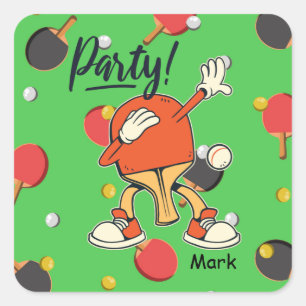 Ping Pong dabbing Table Tennis  party  funny    Square Sticker