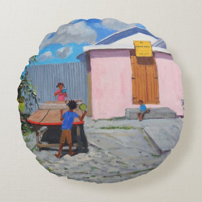 Ping Pong De African Queen Hideaway Round Cushion (Front)