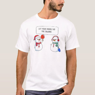 Ping Pong Funny Christmas Snowman Humourous Paddle T-Shirt