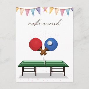 Ping Pong Happy Birthday Table Tennis Player  Post Postcard