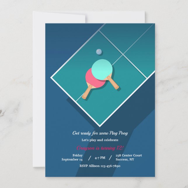 Ping Pong  Invitation (Front)