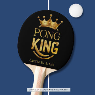 Ping Pong King Gold Crown Personalised Paddle