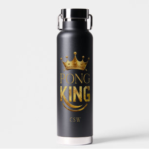 Ping Pong King Gold Crown Personalised Water Bottle