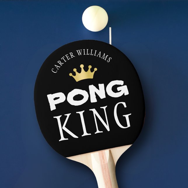 PING PONG KING Personalised Editable Black Paddle (Creator Uploaded)