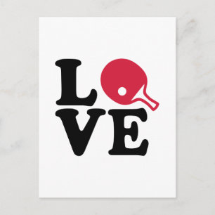 Ping pong love postcard