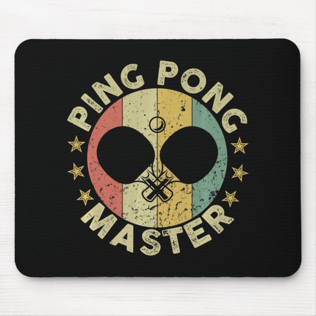 Ping Pong Master Champion Table Tennis Coach Paddl Mouse Mat (Front)