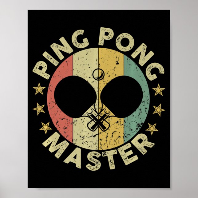 Ping Pong Master Champion Table Tennis Coach Paddl Poster (Front)