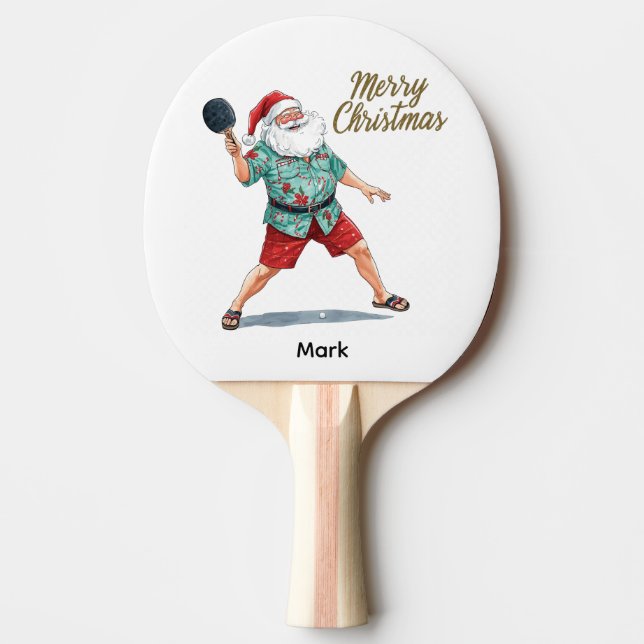 Ping Pong  Merry Christmas with Santa Claus Ping P Ping Pong Paddle (Front)