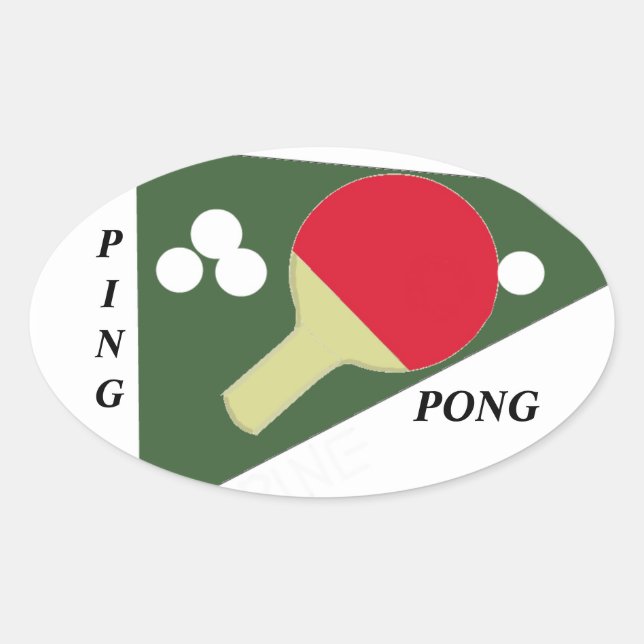Ping Pong Oval Sticker (Front)