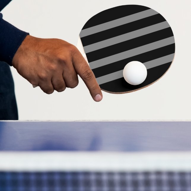 Ping Pong Paddle Black Grey Stripe (Insitu)