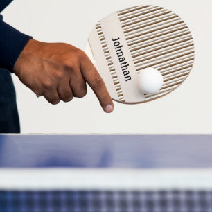 Ping Pong Paddle Brown & Beige Stripe