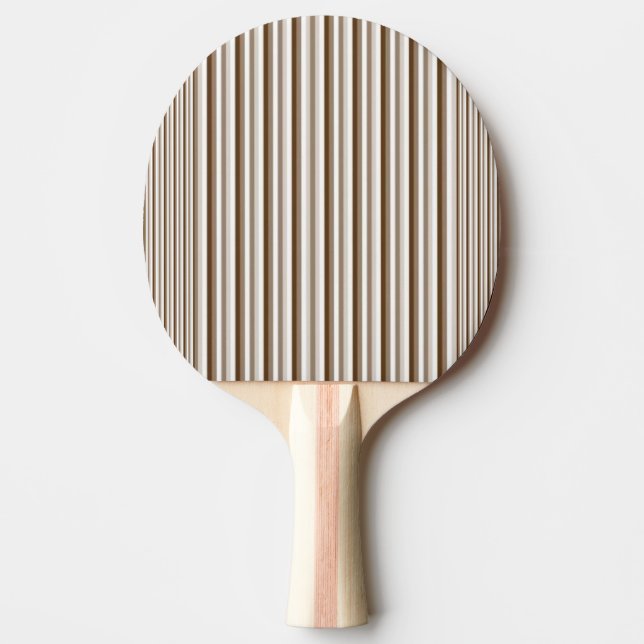 Ping Pong Paddle Brown & White Stripe (Front)
