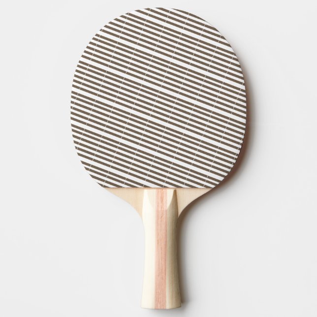 Ping Pong Paddle Brown & White Stripe  (Front)