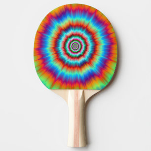 Ping Pong Paddle   Explosion in Blue and Orange