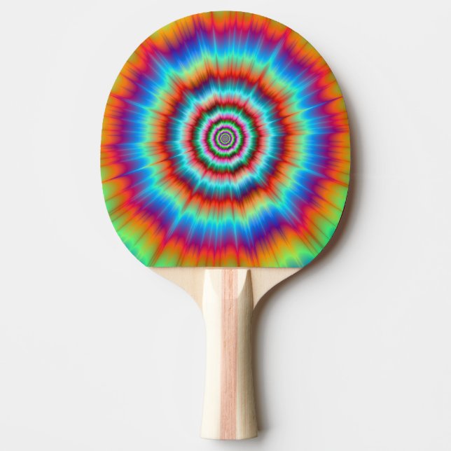 Ping Pong Paddle   Explosion in Blue and Orange (Front)