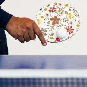 Ping Pong Paddle Floral Flowers 