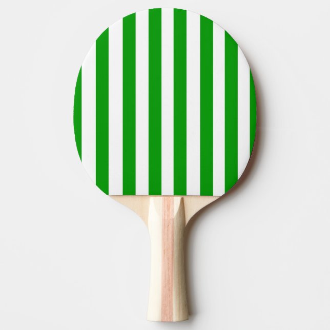 Ping Pong Paddle Green & White Stripe (Front)