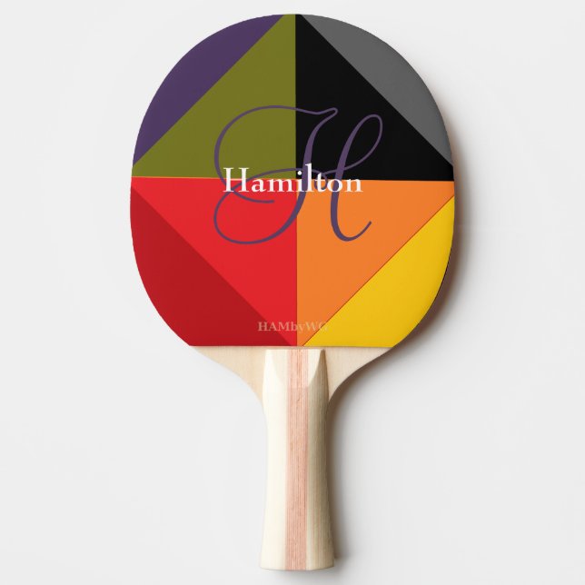 Ping-Pong Paddle - HAMbyWG - Colourful Geometric (Front)