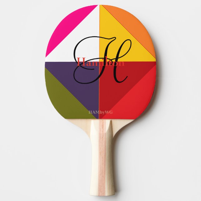 Ping-Pong Paddle - HAMbyWG -  Colourful Geometric (Front)