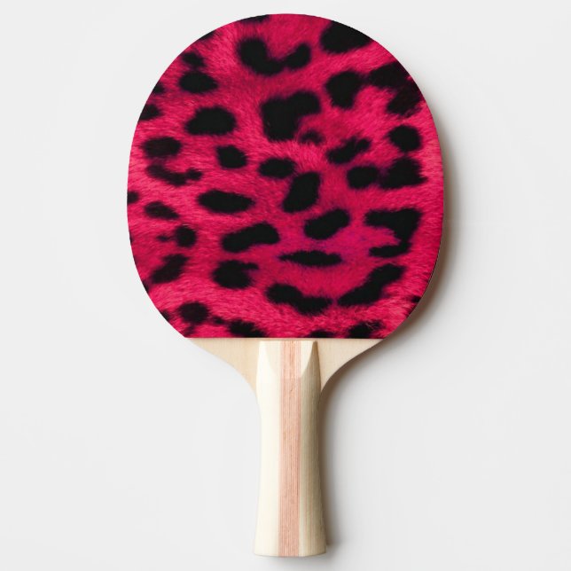 Ping Pong Paddle/Hot Pink Leopard Print Paddle (Front)