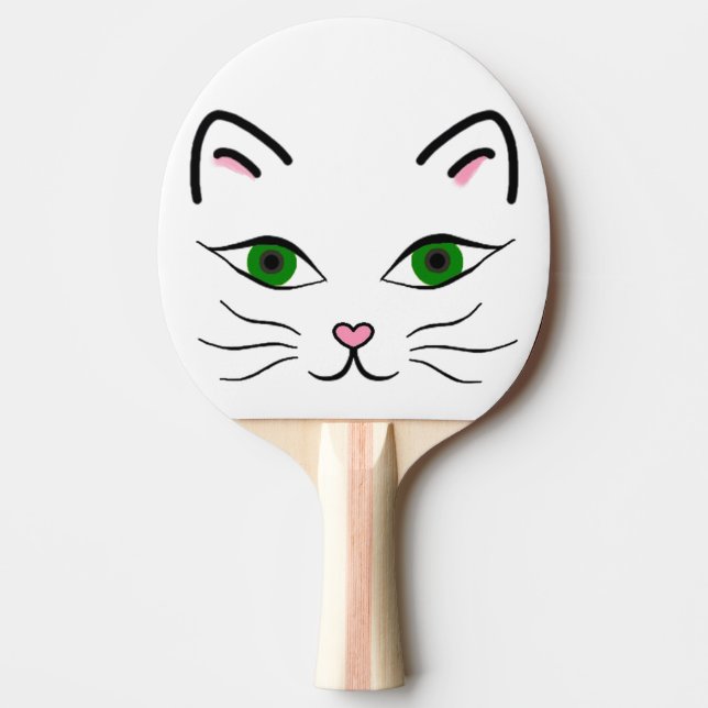 Ping Pong Paddle - Kitty Face (Front)