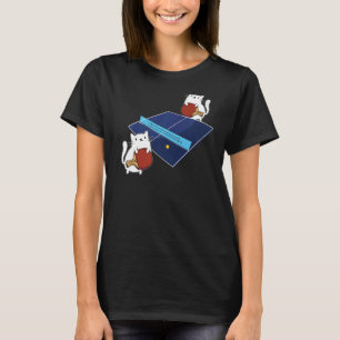 Ping Pong Paddle Ladies Cat Table Tennis Player Ca T-Shirt