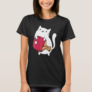 Ping Pong Paddle Ladies Cat Table Tennis Player Ca T-Shirt