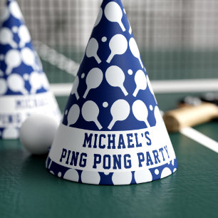 Ping Pong Paddle Pattern Party Hat