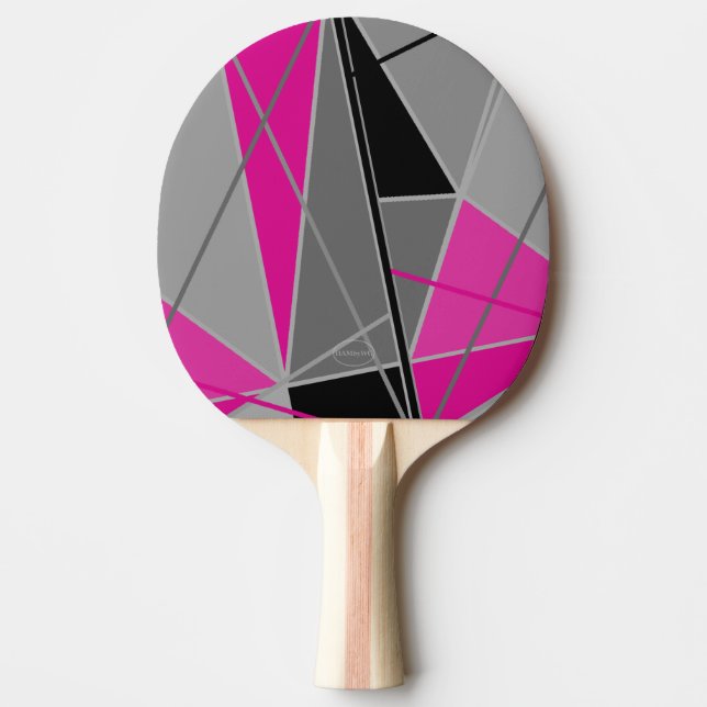 Ping-Pong Paddle - Pink, Black & Grey  by HAMbyWG (Front)