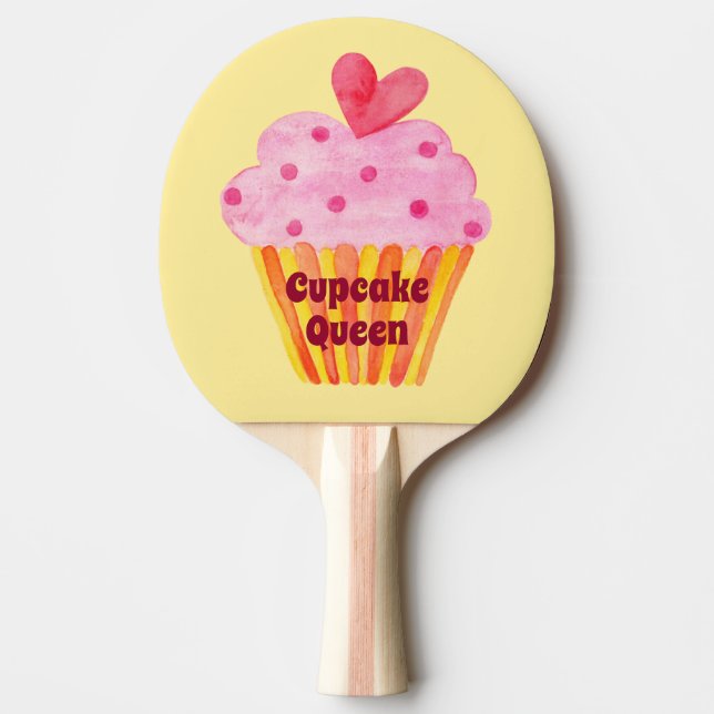 Ping Pong Paddle Pink girl Cupcake birthday gift (Front)