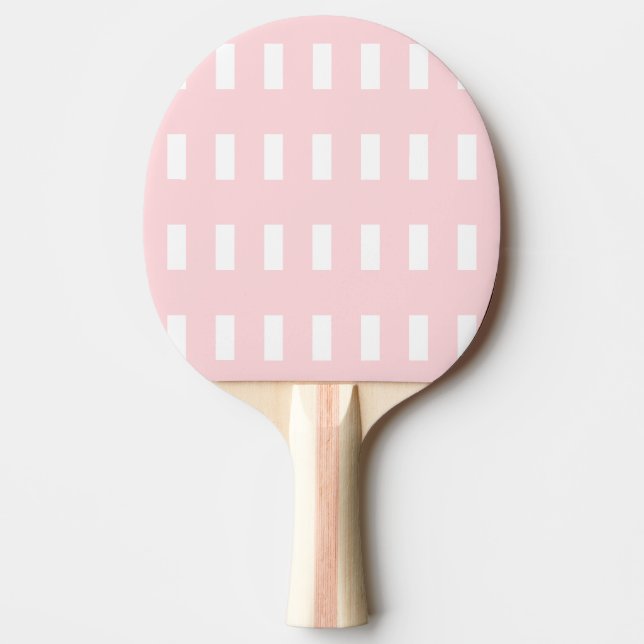 Ping Pong Paddle Pink & White Stripe Square (Front)