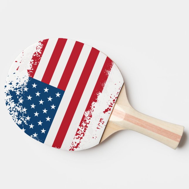 Ping Pong Paddle-USA Flag Paddle (Side)