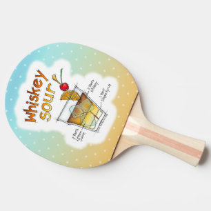 PING PONG PADDLE WHISKEY SOUR RECIPE COCKTAIL ART