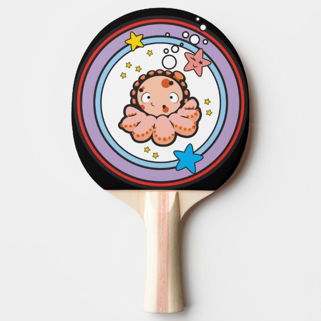 Ping Pong Paddle, White Rubber Back Ping Pong Paddle (Front)