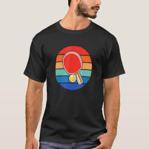 Ping Pong Paddle With Ball Table Tennis Retro Vint T-Shirt