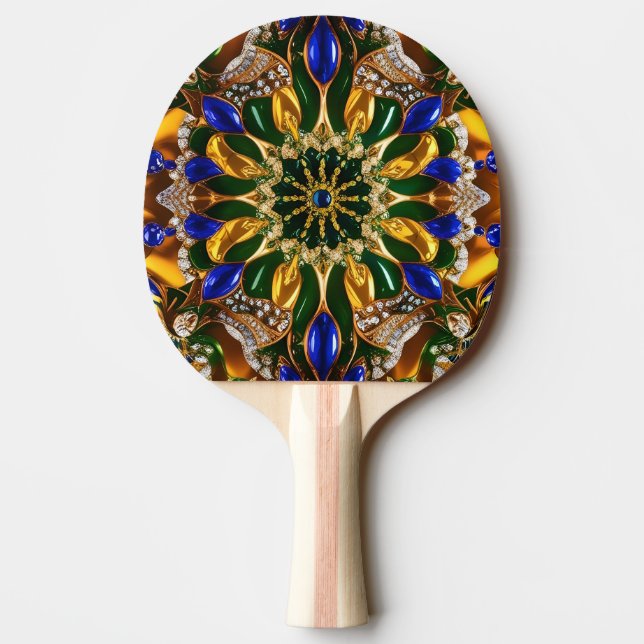 Ping pong paddle with Brazil Colours (Back)